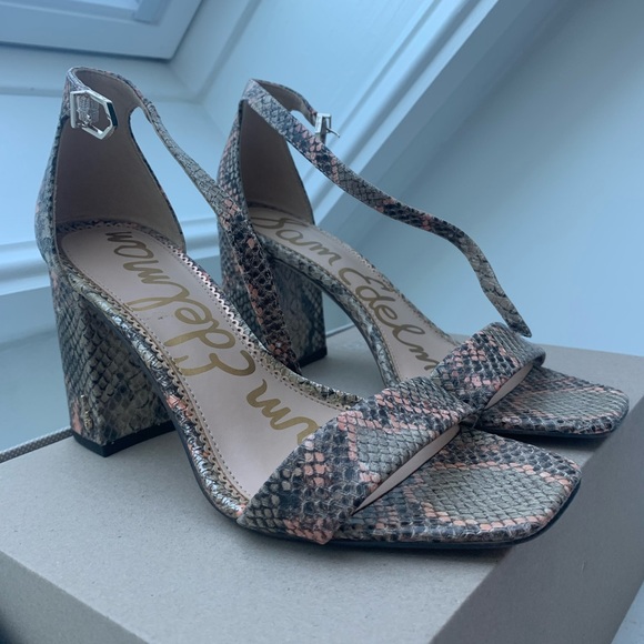 Sam Edelman daniella block heel size 7 Nude Snake print - Picture 3 of 5